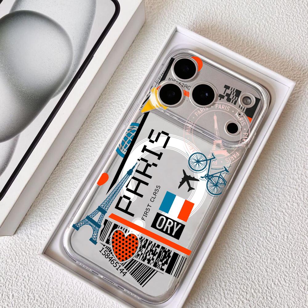 Apple Iphone 15 - Plane Travel Ticket france Phone Case